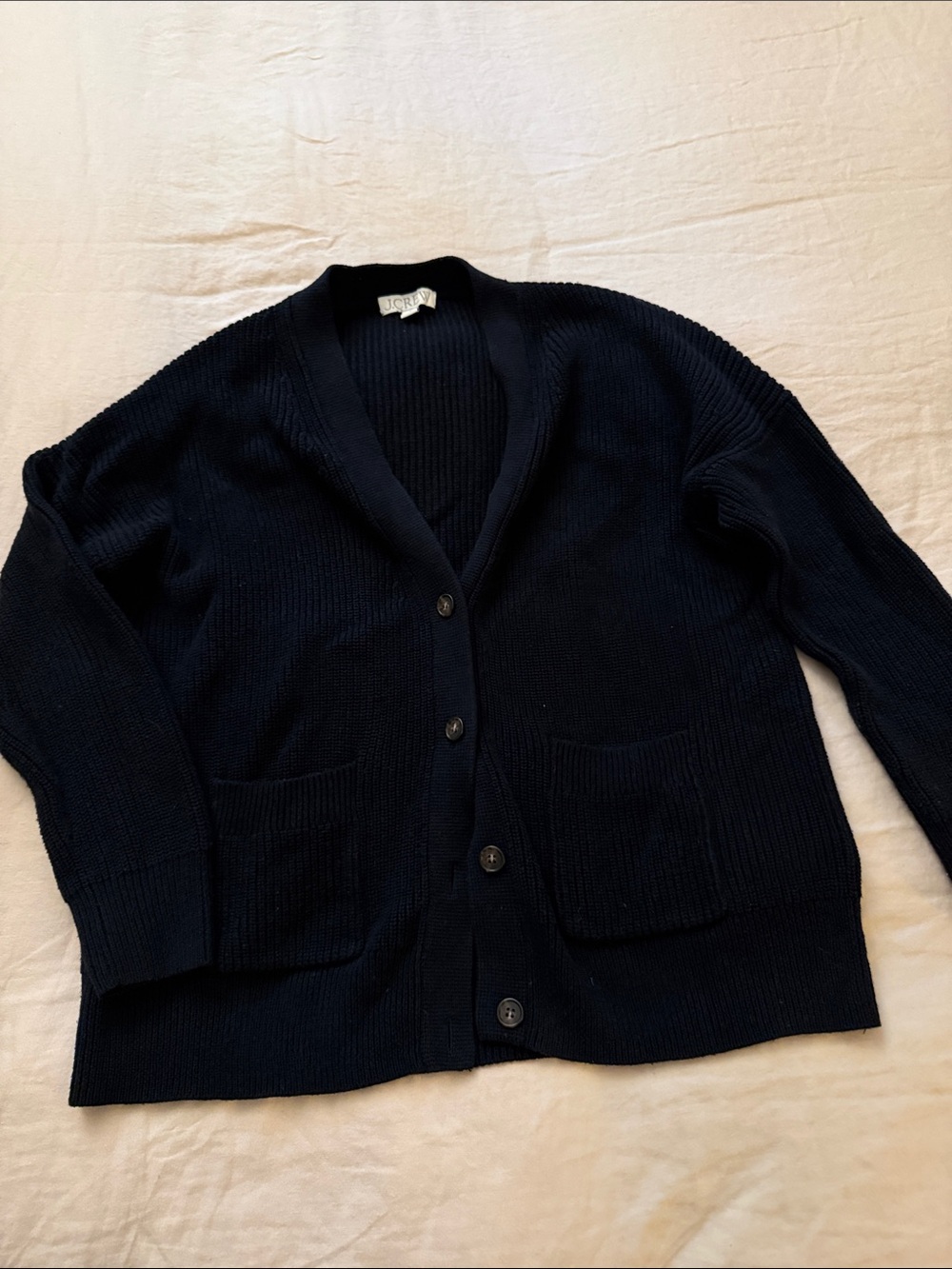 J.Crew Classic Navy Button-Front Women's Cardigan Sweater size S